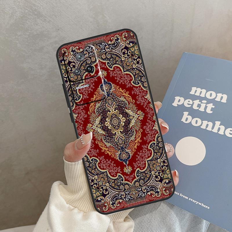 Retro Ethnic Carpets Turkish Rug Case For POCO F5 C40 M5s F3 X4 F4 GT M4 X3 X5 Pro Cover For Xiaomi 12T Pro 11T 11 12 13 Lite