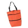 Einkaufswagen Faltbare Tasche Große Kapazität Reißverschlussdesign Oxford-Gewebe mit Rad für Camping Orange