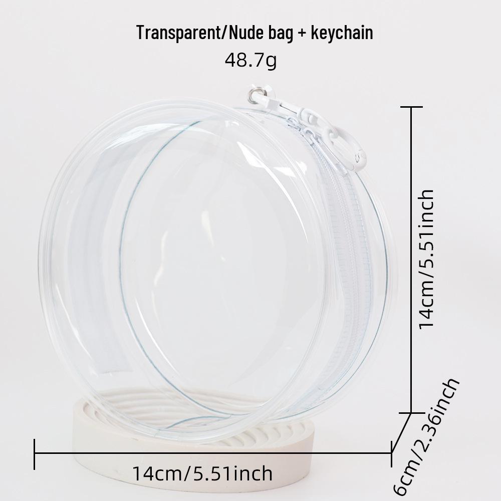 10cm Cotton Doll Ita Bag - PVC Transparent Round Carrier for 14cm Dolls