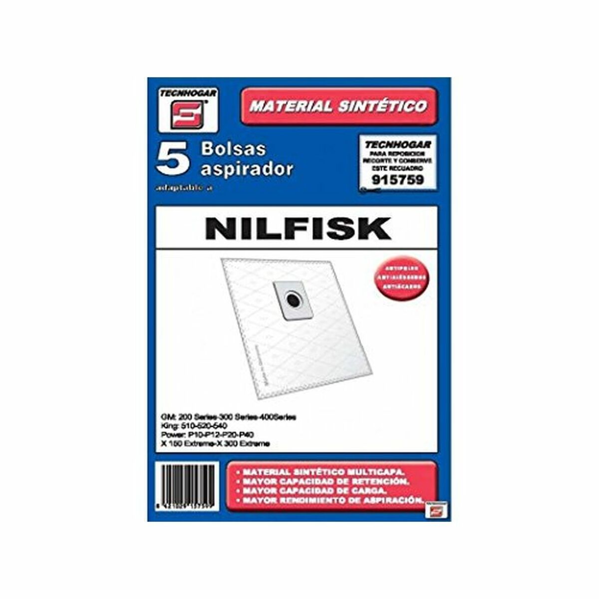 

Сменный мешок для пылесоса Tecnhogar NILFISK 915759