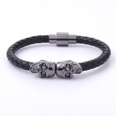 Pop Skull Leather Men Bracelet Popular Boys Courage Knighthood Skeleton Male Charm Bracelet Jewelry