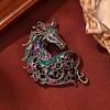 Luxury Rhinestone Horse Brooches Unisex Retro Animal Badge Pins Event Party Fashion Gifts Decoration Clothes Accessories