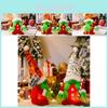 Adorável Boneca de Pelúcia Grinch de Desenho Animado Com Luzes Chapéu Estampado Vermelho e Branco Para Decoração de Natal