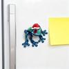 Yousheng 2Pcs Christmas Frog Fridge Magnet 3D Printed Movable Joints Santa Hat Frog Fidget Toy Articulated Animal Figurine Fridge Magnetic Frog