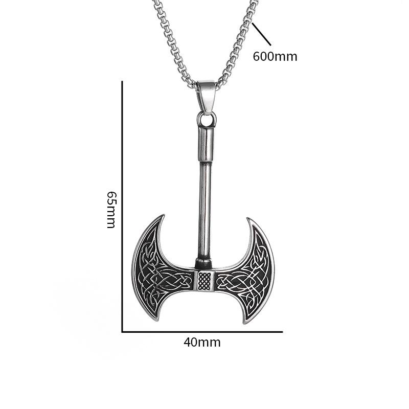 Eco Friendly Celtic Axe Pendant Necklace Men Hip Hop Street Dance Trendy Personality Jewelry