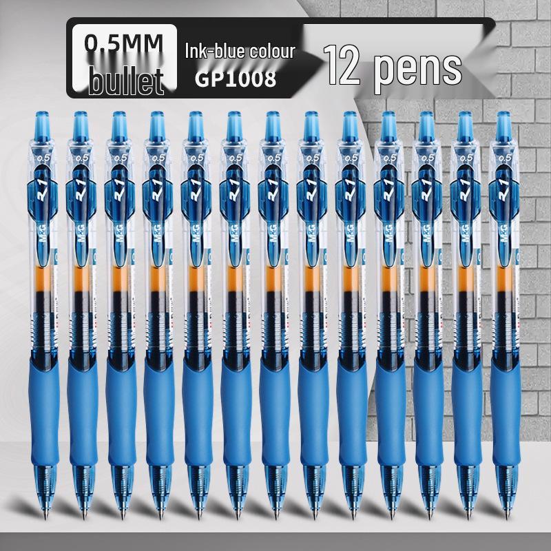 GP1008 Press-Type Gel Pen, Water-Based Ink for Students' Exams, Blue/Black/Red, Ideal for Teachers
