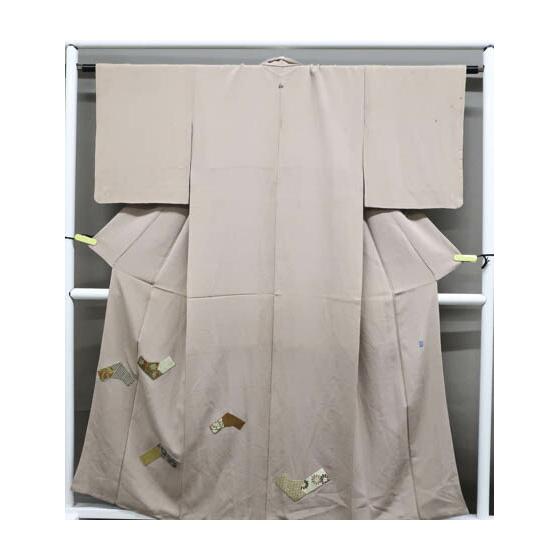 Recycled kimono, colored tomesode, single crest, artist s signature, flower pattern, remake, body length approx. 157.5cm, sleeve length