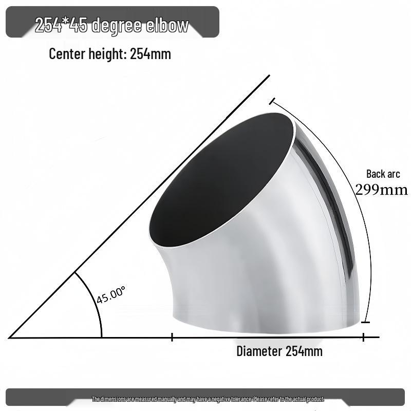 Adaptador de Codo de Pasamanos de Acero Inoxidable a 45° - Codo de Soldadura de Escape Anticorrosión