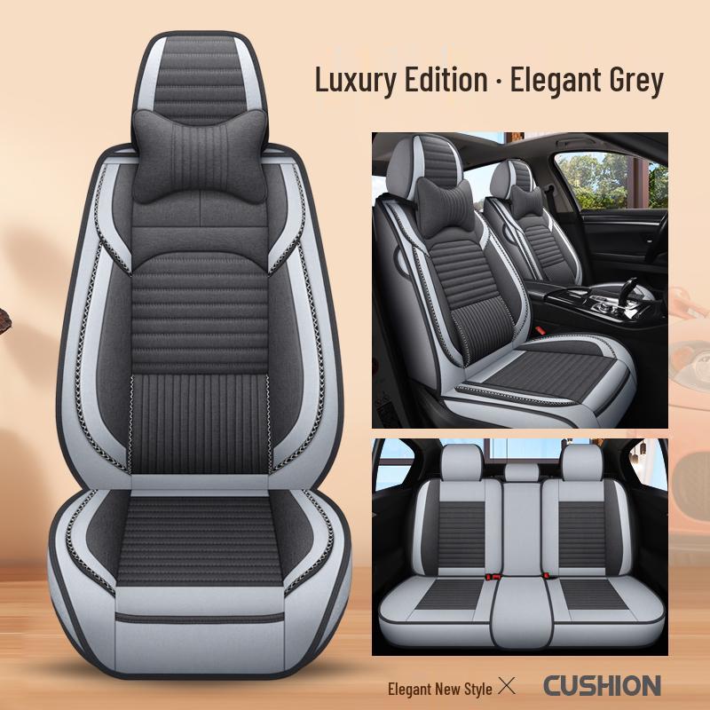 Thickened Linen Car Seat Cushion Cover for Summer