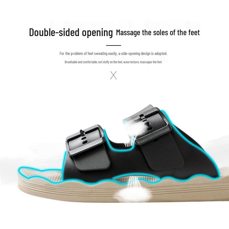 Men's Non-Slip EVA Summer Outdoor Fashion Slippers - Big Size, One-Strap Massage, Perfect for Bath or Home Use