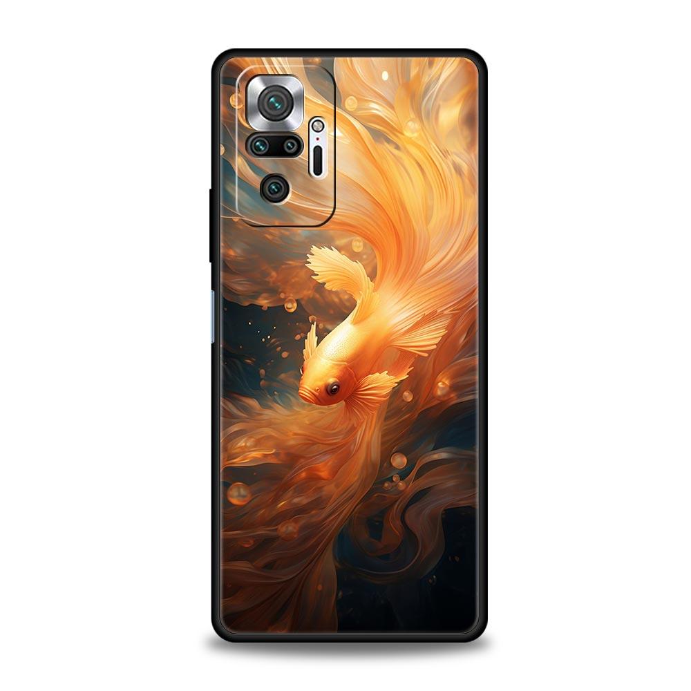 Goldfish Swimming Phone Case Cover for Redmi 14C 10C Note 15 14 13 12 10 11 K40 Pro Plus 5G Shockproof Soft TPU Shell Funda Bag