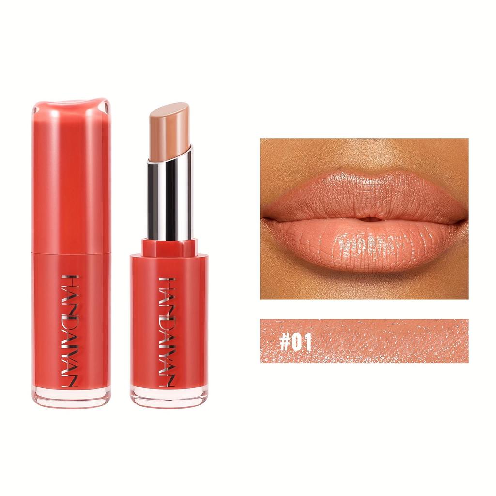 Pflegender Lippenstift Wasserdicht Lipgloss Schweißresistent, Lang anhaltende Feuchtigkeitspflege, Reichhaltige Farbabgabe für volle, glänzende Lippen