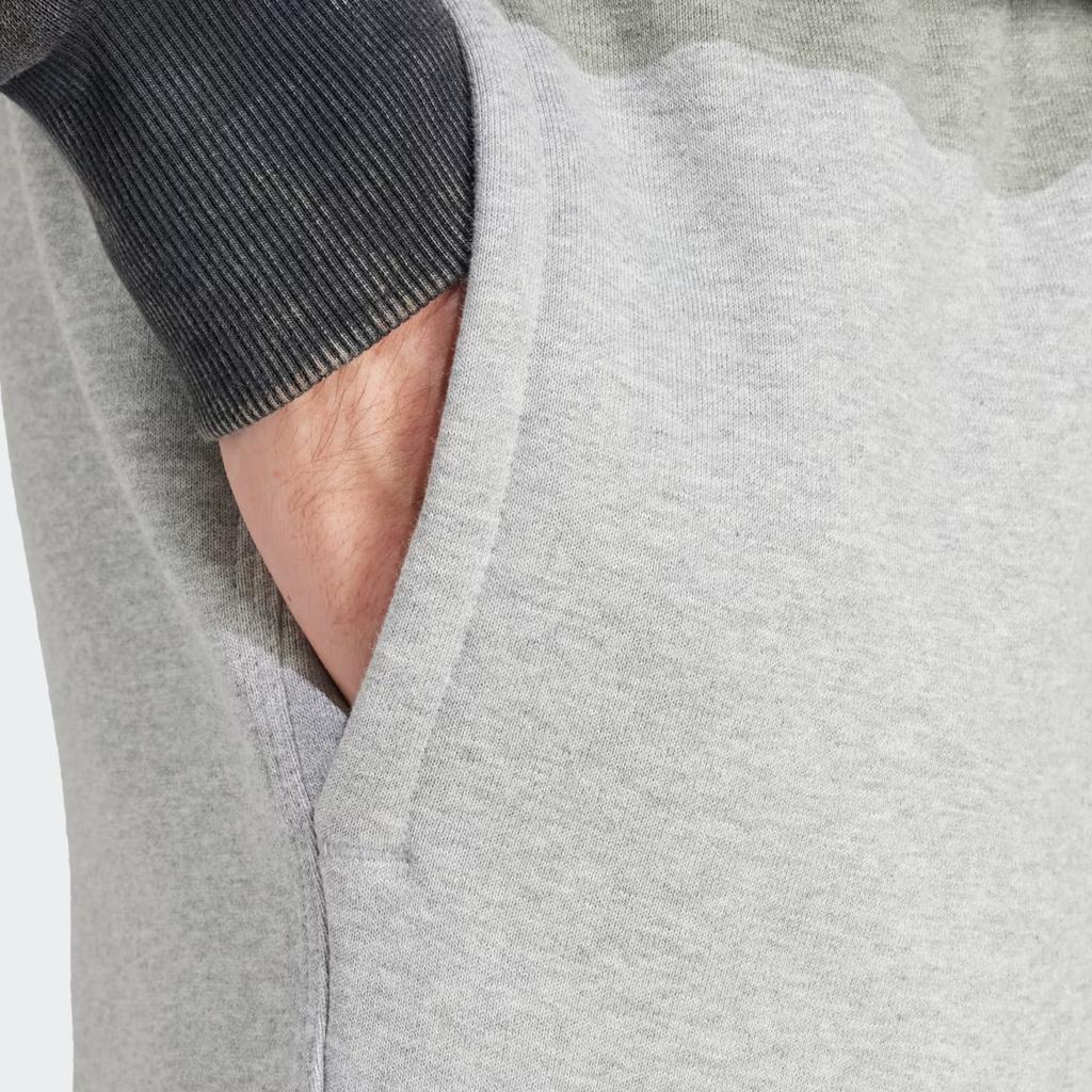 Adidas Lounge Fleece Pants Solid Color Logo Knit Drawstring Cuffed Casual Pants Men Pants Gray IS1579