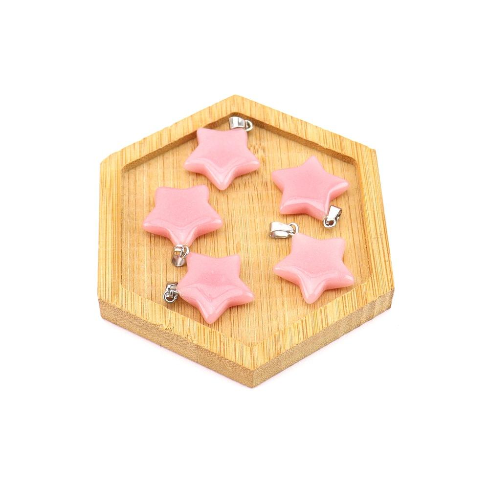 Agate Star Pendant Necklace Jewelry Powder Crystal Necklace Fashion Valentine'S Day Gift 20 * 6
