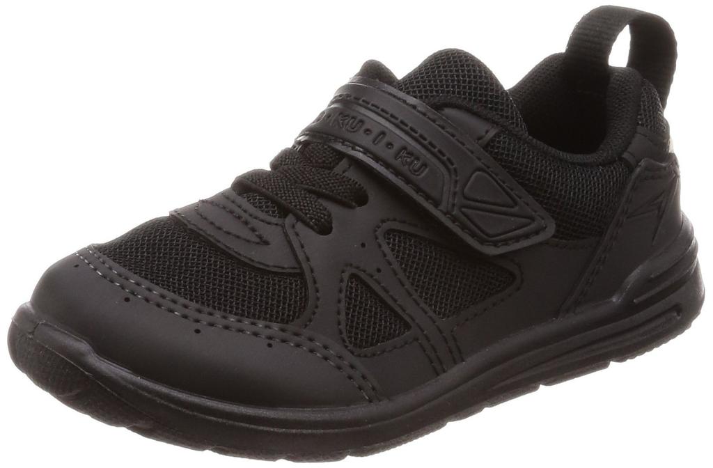 Shunsoku Sneakers for Made in Foot SKI cm School, Japan, Care, White, Black, 15-25cm, 2E, Kids, Boys, Girls, 0017, Black/Black, 19.5