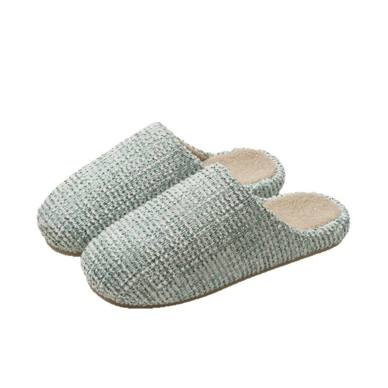 Simple and Western Confidant Cotton Slippers Non-slip Comfortable Premium Floor Slippers Home Classic Retro Warm Slippers