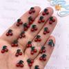 100pcs Resin Cute Colorful Mini Red Cherry Art Nail Flatback Stone Applique DIY Fruit Scrapbook Decor Jewelry Accessories Crafts