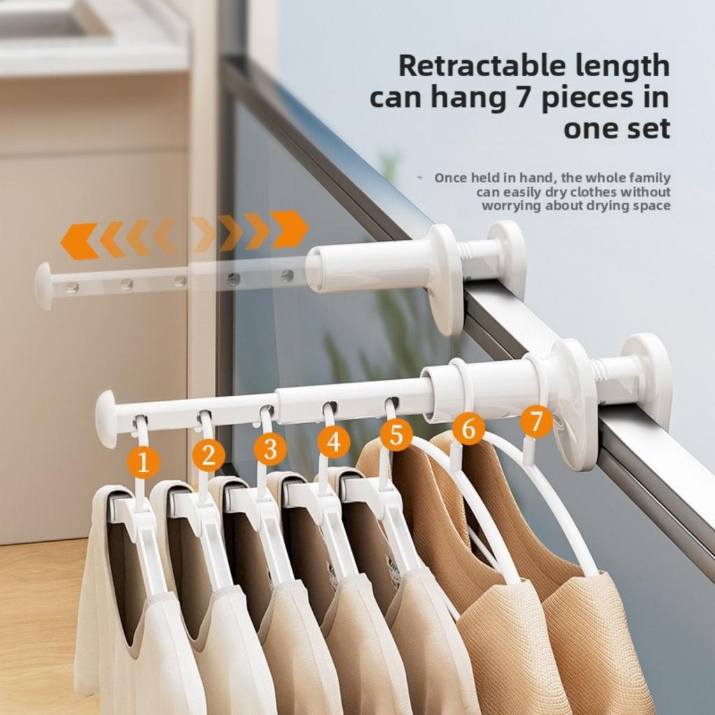 Portable Travel Clothes Hanger for Travel and Business Trips, Indoor Folding Clothes Hanger for Hotels, Retractable Drying Tool