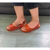 Fashion Women's Sandals  Peep Toe   Elegant Flat Shoes 2025  Ballet Flats Plus Size 42 43 Shoes Woman Orange White