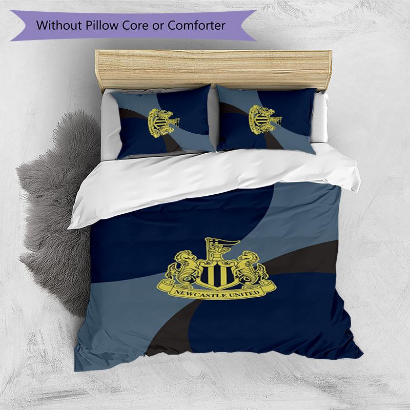 Newcastle United Football Printed 3 Pieces Bedding Set, Comfortable Skin Friendly Bedroom Duvet Cover Set