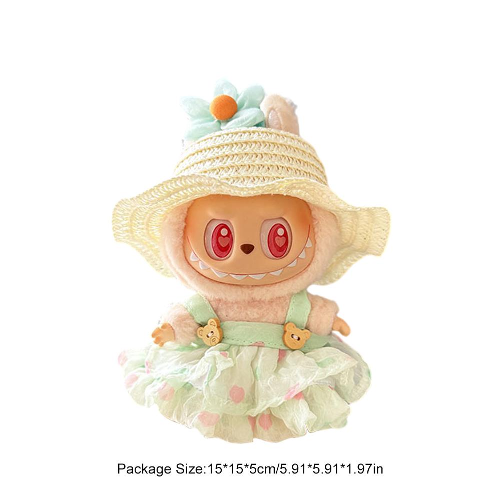 17cm Mini Plush Doll's Clothes Outfit Accessories for Labubu V1 V2 Idol Doll Sitting Party Cute Decoration Macaron Clothing Gift