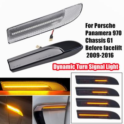 Flowing Water Repeater Indicator Dynamic LED Side Marker Turn Signal Light For Porsche Panamera 970 Chassis G1 2009-2016