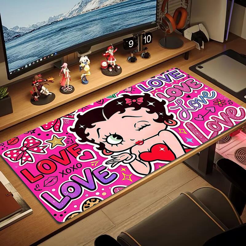 Betty Boop2 Print Cushion Non-slip Laptop Tablet Big Mousepad XXL Mat Mini PC Playmat With Lock edge