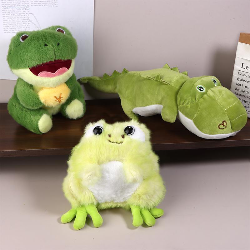 Cute Cartoon Frog Crocodile Plush Toy Soft Stuffed Doll Toy Lovely Throw Pillow Home Decoration For Kid Birthday Gifts