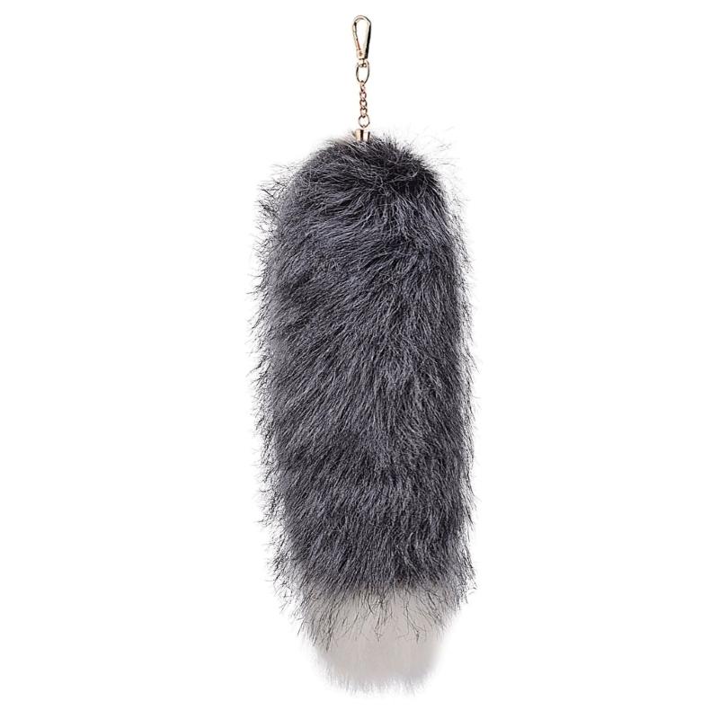 Trendy Foxes Tail Key Holder Accessory Sturdy Plush Synthetic Leather Bag Ornament Portable for Stylish Ladies Women