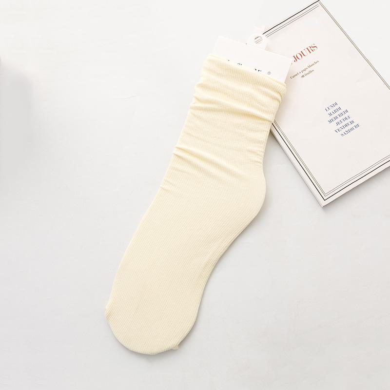 Bingbing Women's Trendy Mid-Calf Scrunched Socks - Summer To Autumn Versatile Style