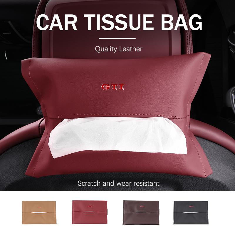 TMBCU1 Leather Car Tissue Storage Bag Back Seat Hanging Tissue Box For Volkswagen VW Passat B5 B5.5 2000- 2007 2008 2009 2010 Touareg