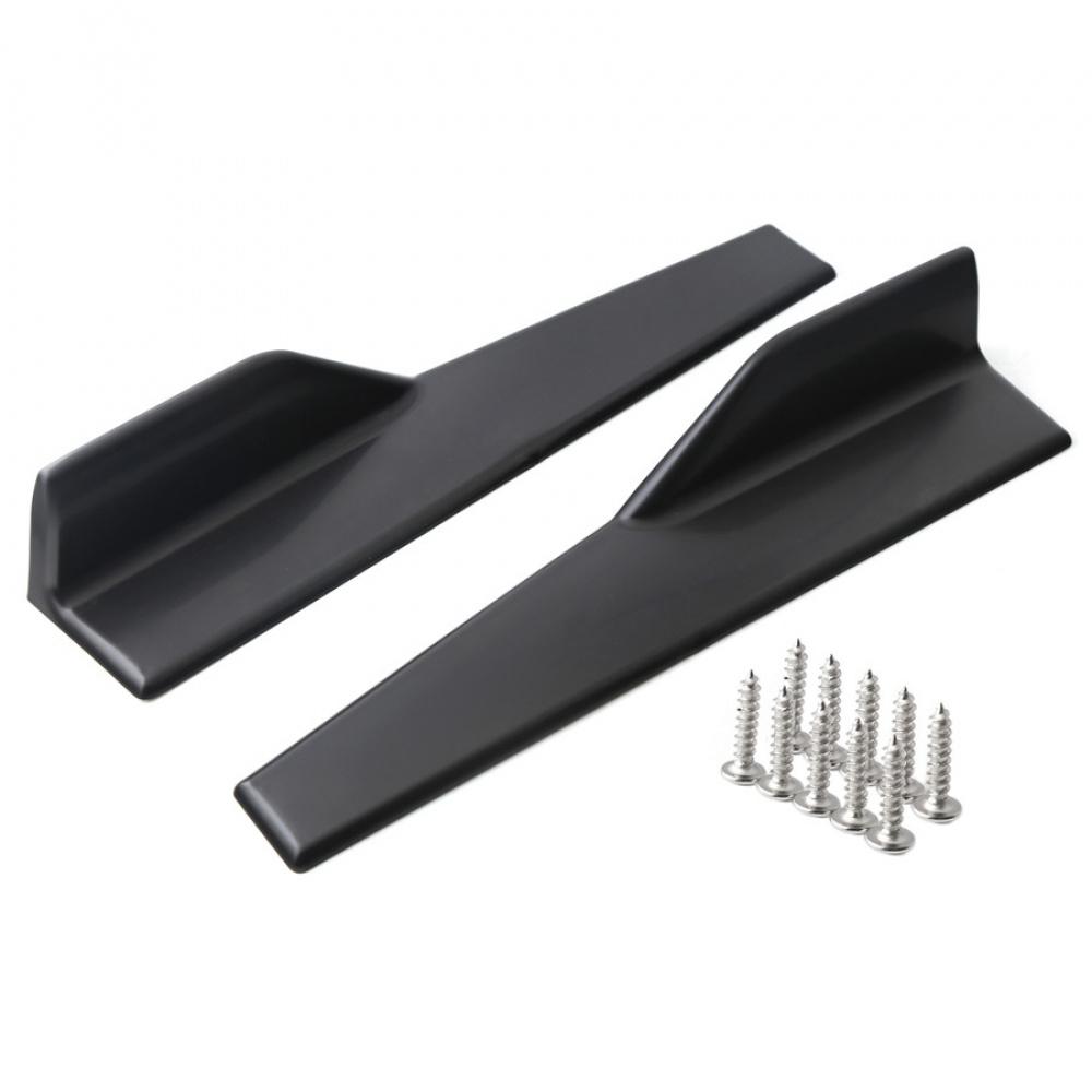 One Pair Car Side Skirt Spoiler Rocker Splitter Wing Anti-Scratch Matt Black