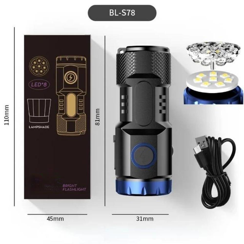 

Ультра яркий фонарик 6/8 * P35 светодиодный мини-супер яркий фонарик USB перезаряжаемый водонепроницаемый светильник с магнитом аварийная лампа 8LED
