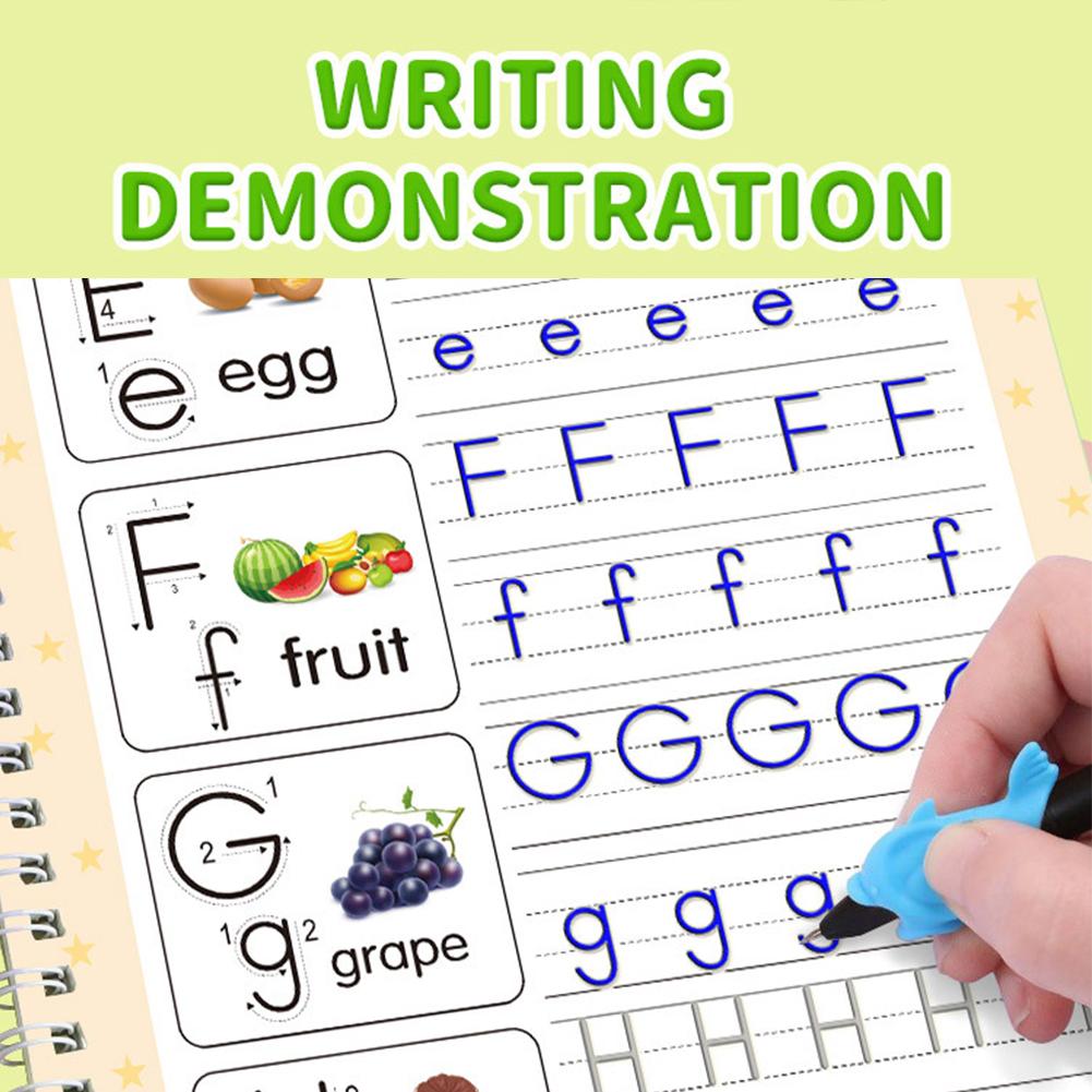 Children Groove Calligraphy Practice Book Pen control training Reusable Copy Book Learning early childhood education set for Kid