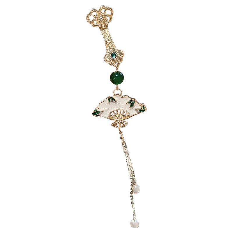 New Chinese-style Safety Pin Fringed Cheongsam Collar Decoration Brooch for Women's Chest Ornament