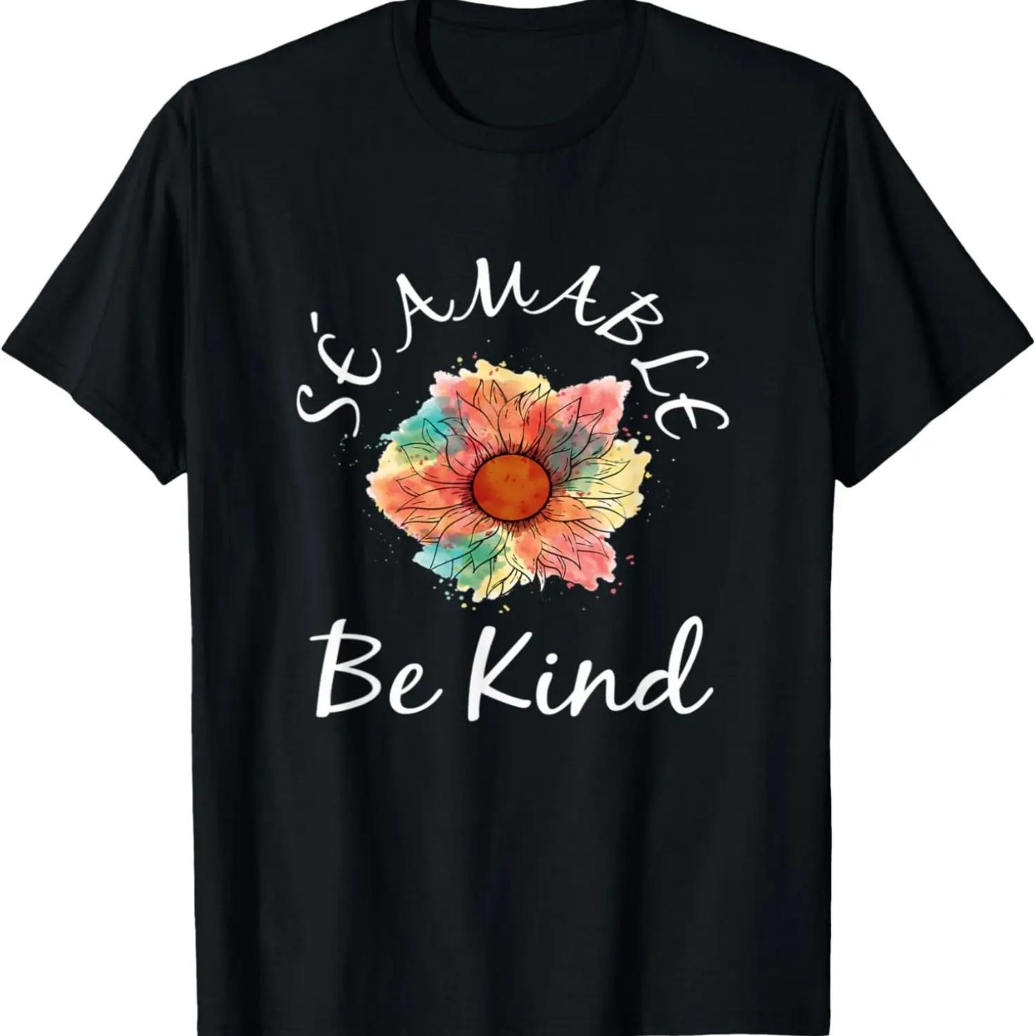 Be Kind In Spanish Sunflower Inspirational And Encouraging T-Shirt S чёрный