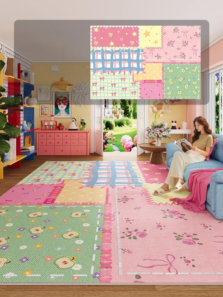 

Dopamine Colooful Living Room Carpet Home Decor Bedroom Soft Rug Foldable Machine Washable Sofa Coffee Table Nonslip Floor Mat 50X80cm