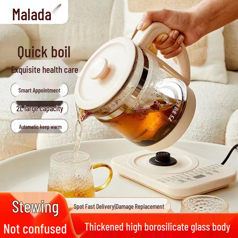Multifunktionaler Wasserkocher für Tee & Kochen – Isolierter Glas-Gesundheitstopf