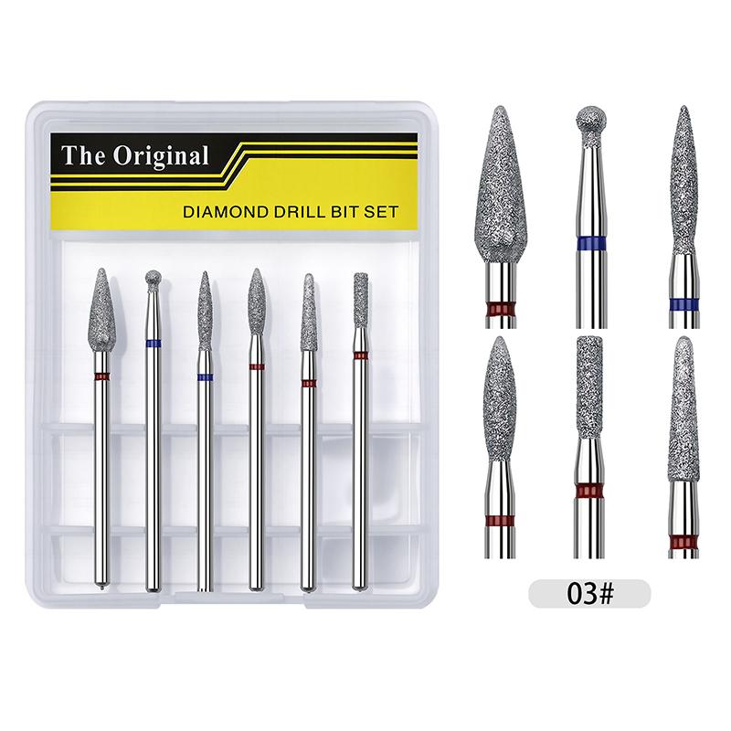 6pcs/set Nail Drill Bits Milling Cutter For Manicure 3/32" Burr Electric Cuticle Clean Nail File Cuticle Remover Tool