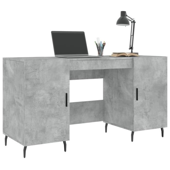 VidaXL Bureau gris béton 140x50x75 cm bois d'ingénierie 829568