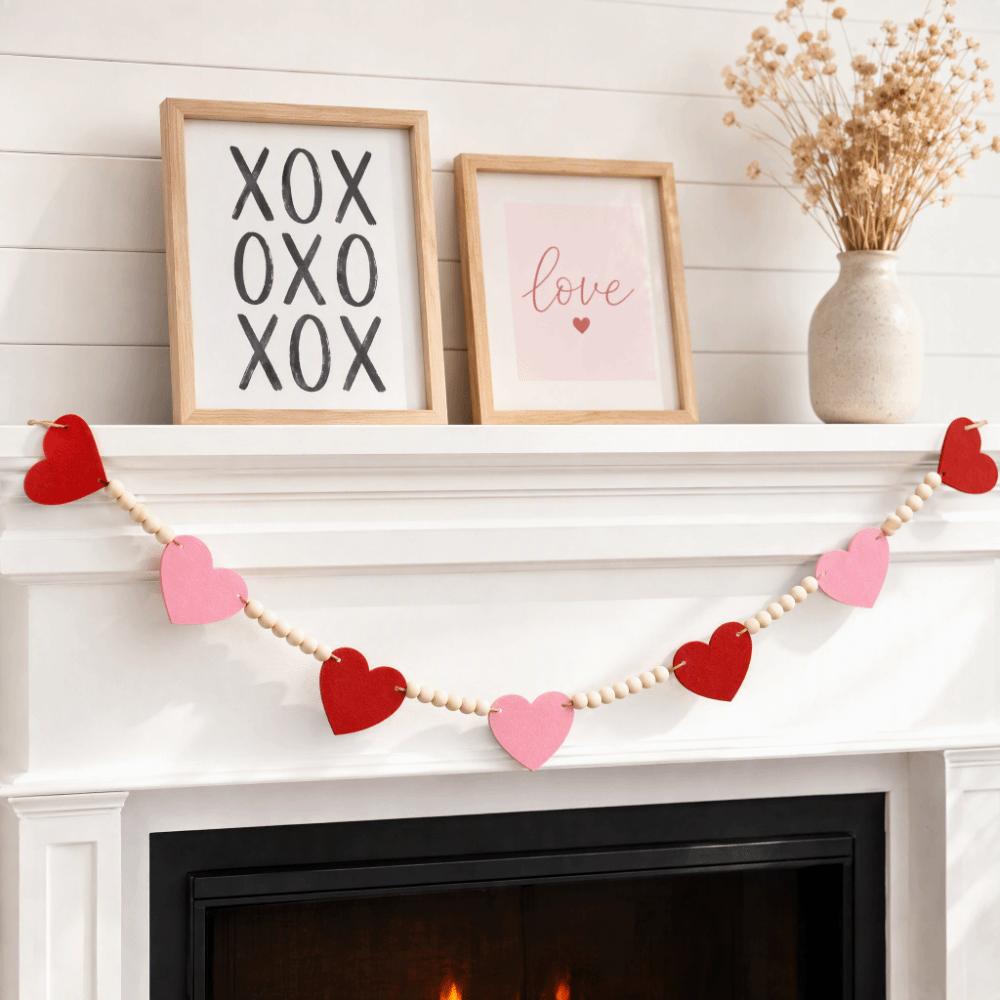 Pre-Made Hanging Loop Wooden Bead Garland Decorative Hanging Ornaments Wedding Anniversary Party