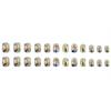 24 Stück Kurze quadratische Aufklebenägel 3D-Blumen Vollabdeckung Falsche Nägel Frühling Press-On Nägel Maniküre Zubehör für Frauen
