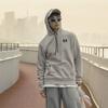 Hooded Comfortable Letter Thermal Fleece Lined Long Sleeved Sweatshirt Men's Beige MT23506-TWF