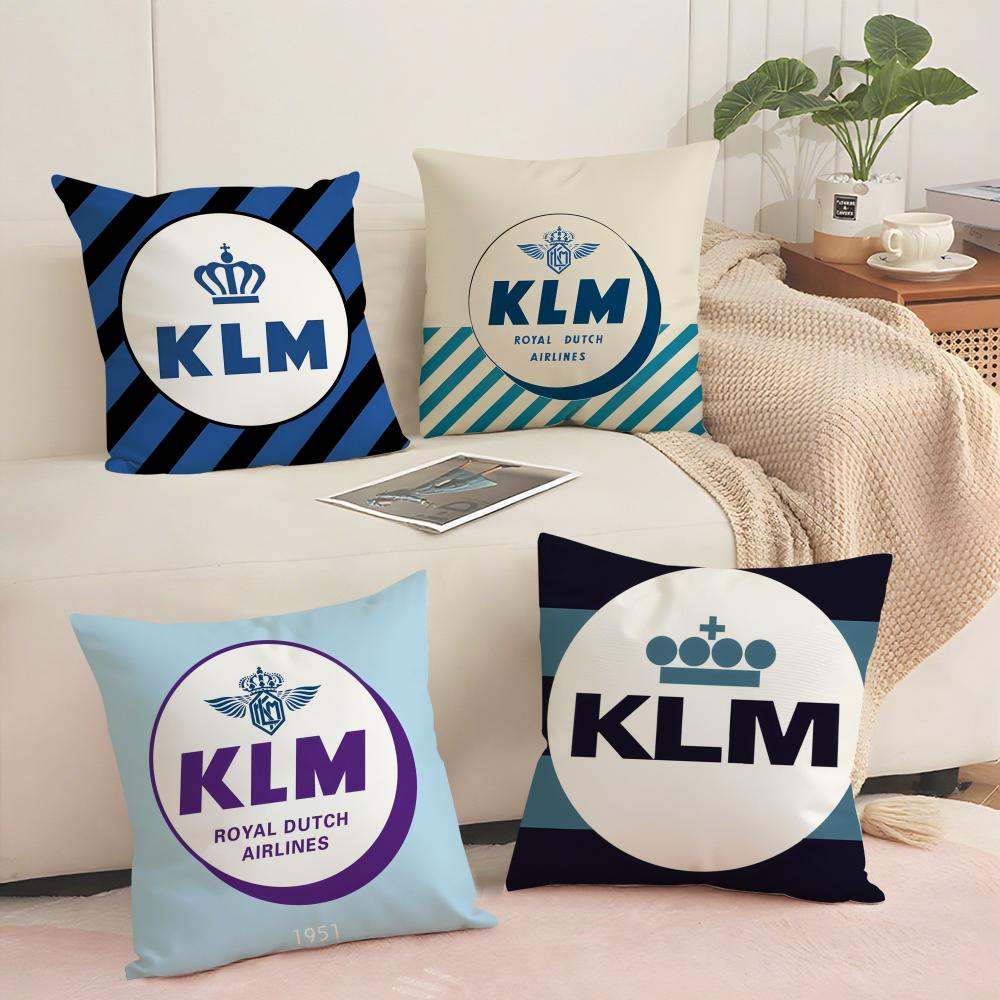 Kim R-Royal Dutch Airlines Cushion Cover Soft Short Plush Pillow Cover Smooth Cozy Texture Aesthetic Cushion Case Home Decor