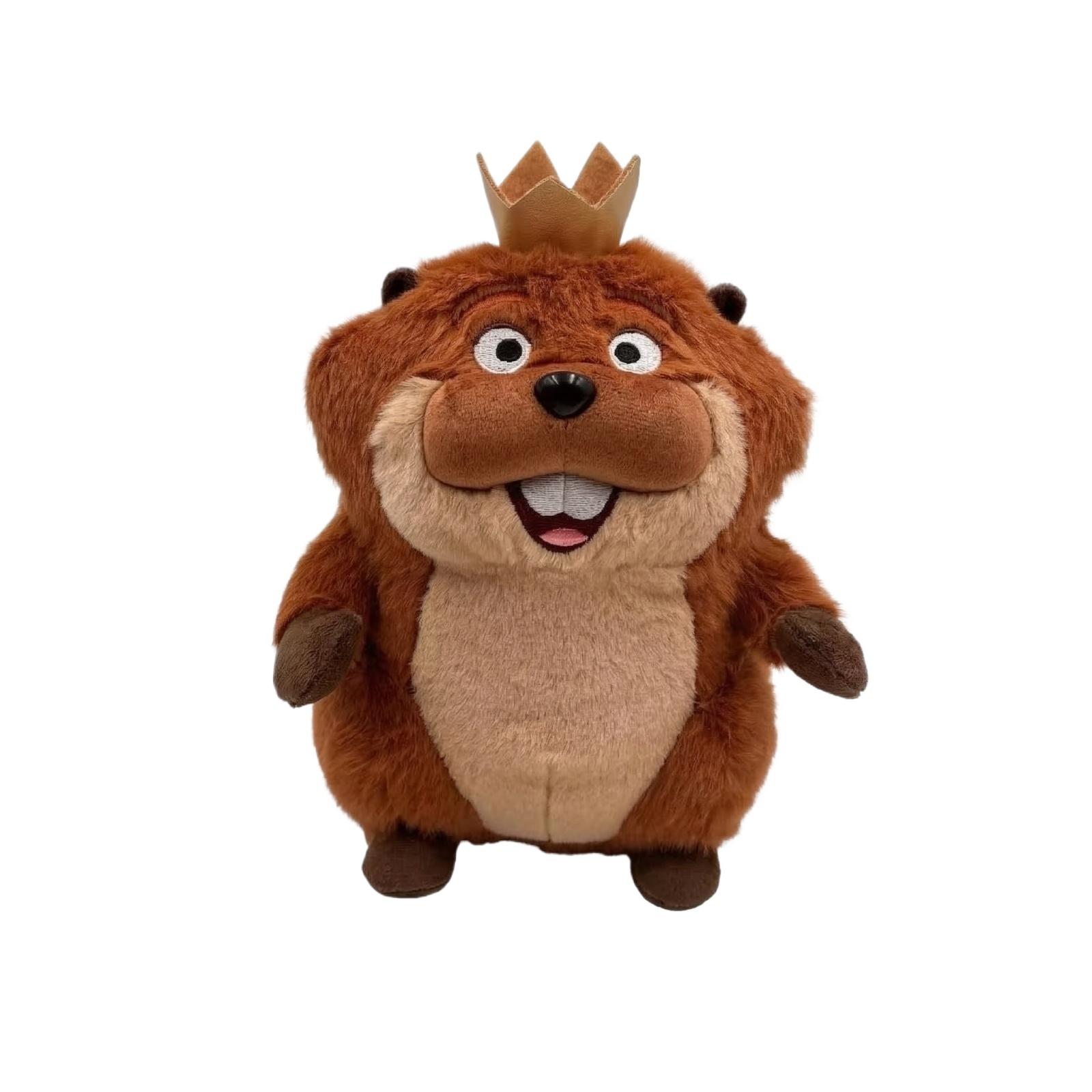 

Plush Stuffed Animal Toy Soft Beavers with Crown Design for Kids and Collectors Suitable for Home Decor and Gifts One Size