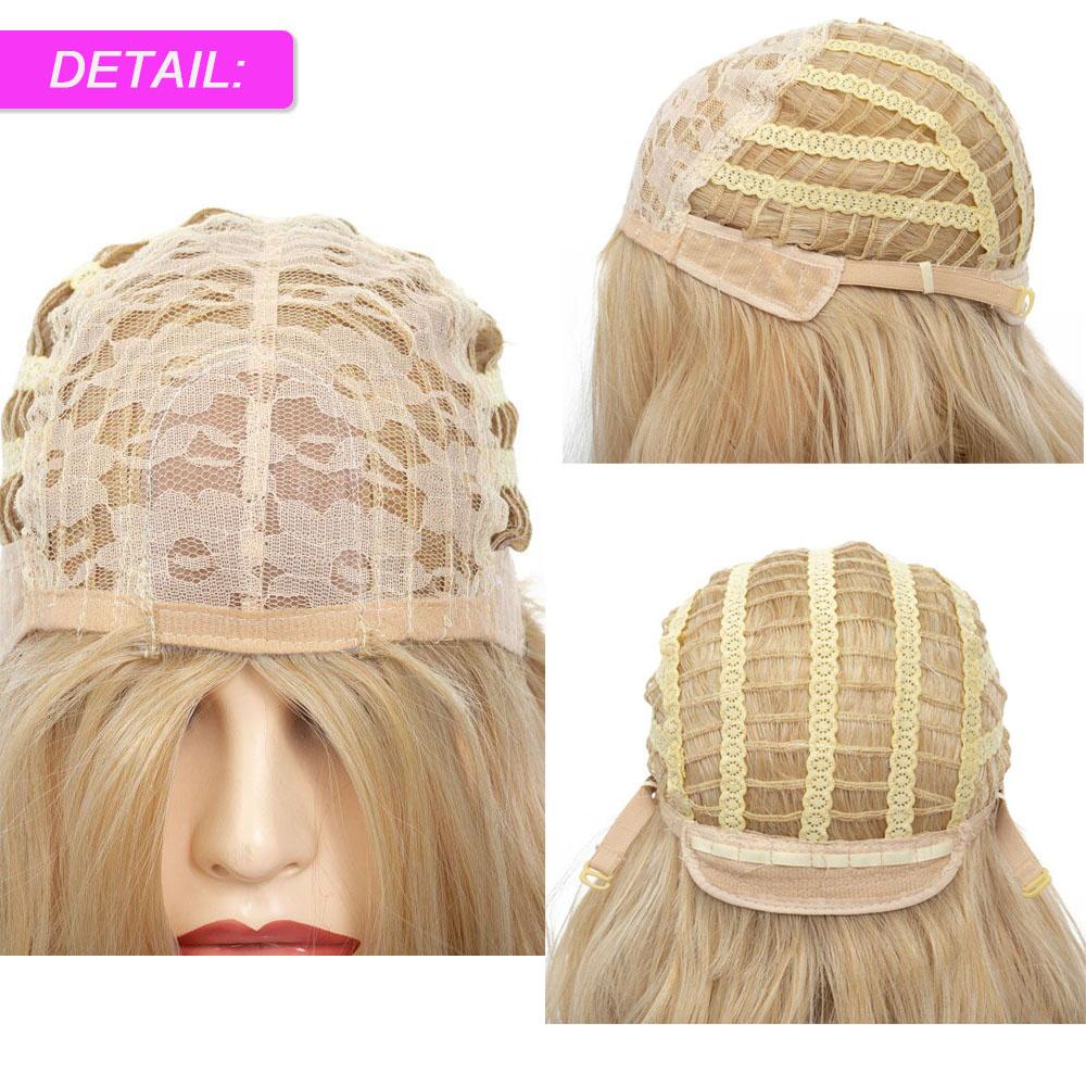 Synthetic Long Straight Hair Wig Blonde Ombre Color for Women Girls Daily Use