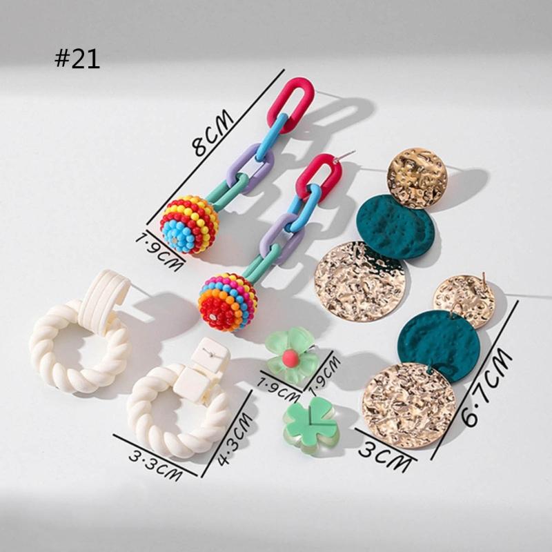 Acrylic Ear Jewelry Set Beautiful Dopamine Dangle Earrings Statement Earrings Acrylic Material for Fashionable Women