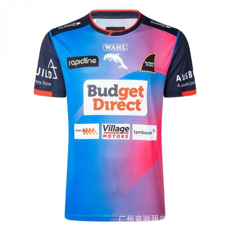 2026 NRL Dolphins Φανέλα Προπόνησης Ράγκμπι Ανδρική Κοντομάνικη Performance Μπλούζα Εντός Εκτός Έδρας Ομάδας Αθλητικά Ρούχα