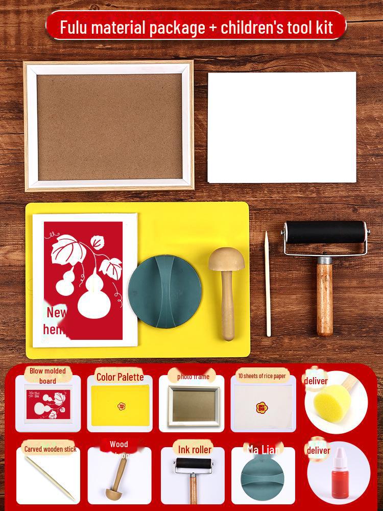 New Year Picture DIY Woodblock Printing Set: Non-Legacy Handmade Template Kit for New Year's Day Activities.