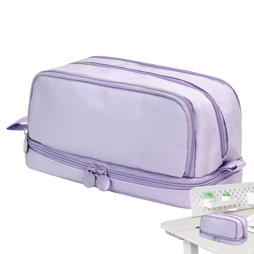 Portable Pencil Case Portable Big Capacity Pencil Pen Case With Compartments Aesthetic Pen Pouch Stationery Storage Bag For